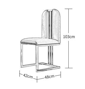 Sillas de comedor de acero inoxidable dorado de lujo, diseño moderno con material de PU, hoteles, restaurantes, salas de banquetes, habitaciones privadas, familias - Product Image 6