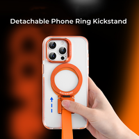 Nouveau design Housse de protection antichoc Étuis magnétiques pour téléphone portable de luxe avec anneau de sangle Béquille pour iPhone