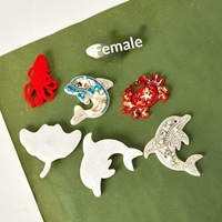 Appliques brodées en tissu de soie indienne faites à la main avec strass, motifs requin, crabe rouge, pieuvre, pour la décoration, le bricolage et la confection de vêtements