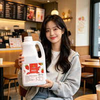Pabrik Sumber Minuman Jus Rasa Stroberi Berkualitas Tinggi Harga Lebih Baik 2.5 kg untuk Bahan Baku Bubble Tea