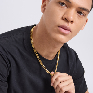 Cadena Cubana para Hombre, 8mm, Chapada en Oro Real de 18k, Duradera, Antialérgica, Regalo de Cumpleaños para Mujer, Joyería Hip Hop, Collar Cubano Miami - Product Image 2