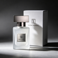 Flacon de parfum de luxe, flacon en verre carré blanc givré, bouchon en métal, pompe pulvérisatrice avec coffret cadeau