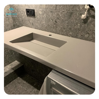 Dalle de surface solide en acrylique haute brillance, fabrication sur mesure, épaisseur personnalisée, pierre artificielle pour comptoirs intérieurs