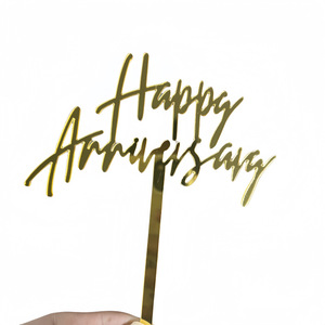 น้ำผึ้งและความหวาน สุขสันต์วันครบรอบ ป้ายอะคริลิคตกแต่งเค้กสำหรับงานปาร์ตี้ - Product Image 4