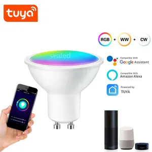 5W Smart RGBCW projecteur commande vocale Tuya Wifi ampoule LED fonctionne avec Smart Life Google Assistant Alexa