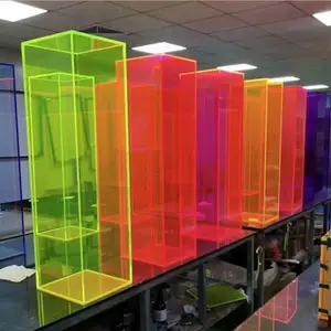 Custom 3mm 5mm Fluorescent Red Color Plastic Extruded Acrylic Sheet For Advertising Display