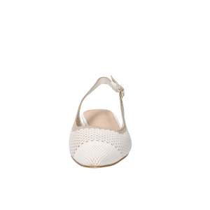 Gold & Gold Donna Slingback Flat <b>White</b> Beige 2 Cm <b>Heel</b> Size 35 - Product Image 3