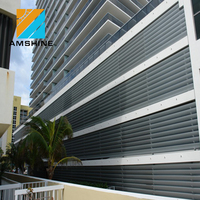 Persienne fixe horizontale et verticale architecturale Façade en métal Persienne externe motorisée décorative en aluminium
