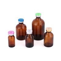 Flacon en verre pharmaceutique ambré transparent de 10ml 20ml 30ml 50ml 100ml avec couvercle en plastique et bouchon en caoutchouc