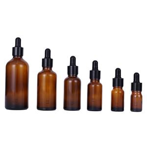 En stock: Frasco cuentagotas de vidrio ámbar vacío con hombro redondo, 5ml/10ml/15ml/20ml/30ml/50ml, para envasado cosmético con pipeta - Product Image 3