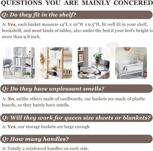 Large Storage <b>Baskets</b> for <b>Shelves</b> Fabric Closet Organizers and Storage Bins with Handles Home Organization - Product Image 3