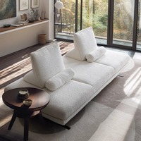 Nouveau canapé en tissu pour salon, design français, forme carrée, trois places, avec dossier réglable et sans accoudoirs