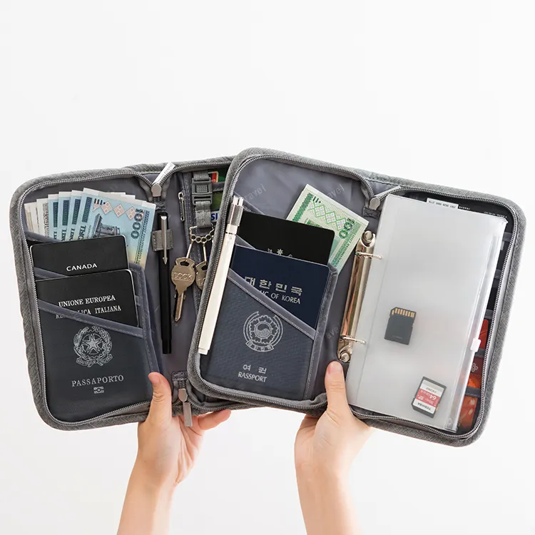 カスタムパスポートホルダーパスポートチケットIDカードクレジットカードホルダー収納バッグ旅行パスポートカバー財布財布