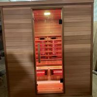Unit Kombinasi Sauna Luar Ruangan & Bak Mandi Es dengan Teknologi Inframerah Jauh Kayu Hemlock Solid Desain Modern