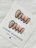 Lot de 10 faux ongles en PMMA, forme amande moyenne, avec perles, pré-dessinés, pour salon, à presser, magnifiques, de luxe, design personnalisé