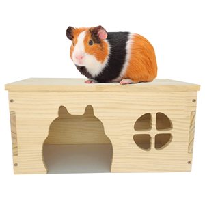 Casa de madera para hámster, casa para conejos, escondite bajo para conejos, cueva de madera para animales pequeños - Product Image 2