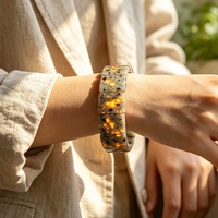 Bracelets extensibles de luxe en pierre Yooperlite, perles plates carrées, bracelets lumineux UV, bracelet épais en pierre naturelle, bracelet pour homme