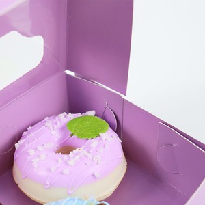 Caja de donuts de papel de grado alimenticio con logotipo impreso personalizado al por mayor con lámina de oro embalaje de panadería desechable barato <span class=keywords><strong>para</strong></span> donuts - Product Image 6