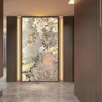Panneaux muraux décoratifs en acrylique marbré Opulent 1220*2440mm, translucides, modernes, en surface solide, rétroéclairés, effet pierre