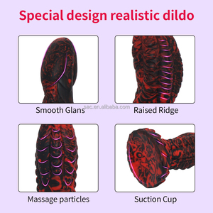 SacKnove Dernier Silicone Liquide Masturbation Pointillé Silicone Cheval Coq <span class=keywords><strong>Banane</strong></span> Alien Artificiel Gros Gode Anal Avec Ventouse - Product Image 4