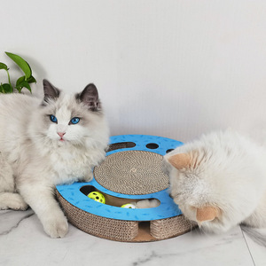 Personalizado 2 em 1 Rodada Grande Scratch Pad De Papelão com Trilha De Brinquedo <span class=keywords><strong>Cat</strong></span> Coçar Pads <span class=keywords><strong>Cat</strong></span> Play Board - Product Image 6