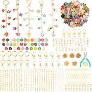 Kit de fabrication de porte-clés brillants à lèvres DIY avec breloques, crochets de sac, fermoirs mousquetons, anneaux de jonction et pince à bijoux - Product Image 1