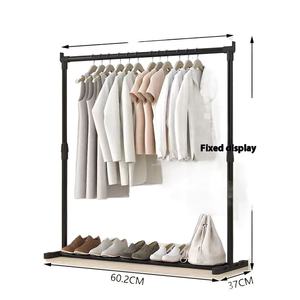 Séchoir <span class=keywords><strong>à</strong></span> sol en <span class=keywords><strong>m</strong></span>étal massif simple Porte-manteau vertical <span class=keywords><strong>à</strong></span> double niveau pour chambre ou balcon Installation facile sur pied - Product Image 3