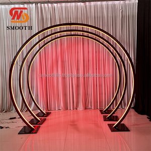 SMOOTH Customized Wedding Walkway Iron <b>Frame</b> Light LED Tunnel Wedding Arch Metal <b>Backdrop</b> Stand For Party Event - Product Image 5