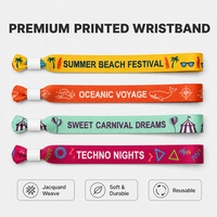 Bracelet en polyester tissé personnalisé en gros avec logo imprimé par sublimation pour événements, festivals et fêtes