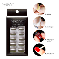 Haute qualité prix raisonnable populaire court carré personnalisé faux ongles métalliques conçu presse sur ongles