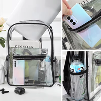 Sac à dos étudiant unisexe grande capacité 20L en PVC imperméable à double bandoulière, tendance urbaine