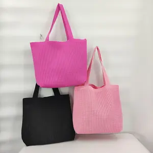 Fashion Stylish New Designer Girls Outdoor Knitted Shoulder Bag Women Shopping Summer Beach Bag Ladies Daily Jacquard Tote Bag