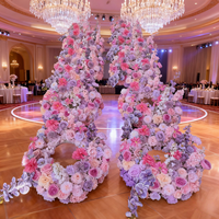 Guirlande florale rose réaliste en soie artificielle OLER pour décoration de mariage et de la fête des mères, centres de table