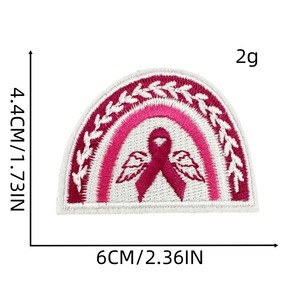 Graziose attività di pubblica utilità Slogan donna seno salute <span class=keywords><strong>nastro</strong></span> rosa logo ferro su toppe ricamate - Product Image 4