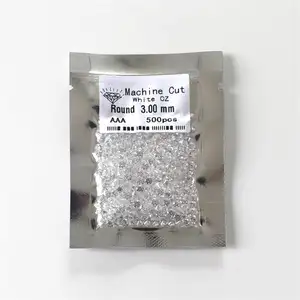 Wuzhou सिंथेटिक रत्न दौर 1mm 3mm घन zirconia