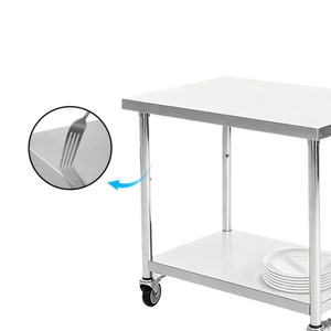 โรงงานซานตงจำหน่ายโดยตรง รถเข็นสแตนเลส 201 ล้อเงียบ รับน้ำหนักมาก สำหรับร้านอาหาร โต๊ะทำงานสแตนเลส - Product Image 4