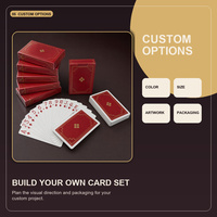 Cartes à Jouer Personnalisées Non Marquées Rouge Or Géométriques Guan Dan Multi-Paquets pour Usage Familial Boîte en Papier Écologique Durable