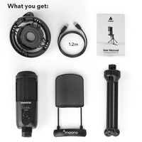 Microphone professionnel à condensateur OEM, avec support, pour réunion, jeu, enregistrement et diffusion en direct