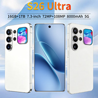 Nouveau Smartphone Android 15 S26 Ultra, Écran LCD Full HD 7,3 Pouces 120Hz, Affichage Arrière, 16 Go de RAM, 1 To de Stockage, Double Caméra 108MP