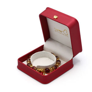 Multifuncional de alta calidad de terciopelo rojo dentro de la caja de joyería de cuero Pu caja de collar de lujo Taki - Product Image 4