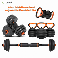 Ensemble d'haltères réglables TOPKO 4-en-1, 10-40 kg, haltères multifonctions pour la salle de sport à domicile