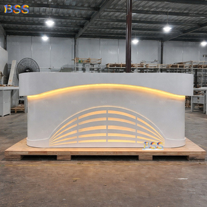 Mostrador de <span class=keywords><strong>recepcionista</strong></span> médico de Corian personalizado, mostrador de información hospitalaria de diseño moderno, mostrador de recepción de clínica Dental único - Product Image 2