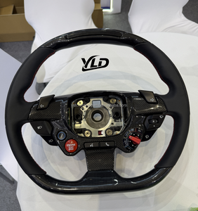 Volante Personalizado de Lujo YLD para <span class=keywords><strong>Ferrari</strong></span> - Fibra de Carbono y Detalles Rojos, para Días de Pista y Uso Diario en Superautos Híbridos - Product Image 2