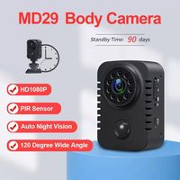 Mini cámara de cuerpo HD inalámbrica 1080P cámaras de bolsillo de seguridad activada por movimiento pequeña cámara de niñera para coches grabadora de vídeo PIR en espera