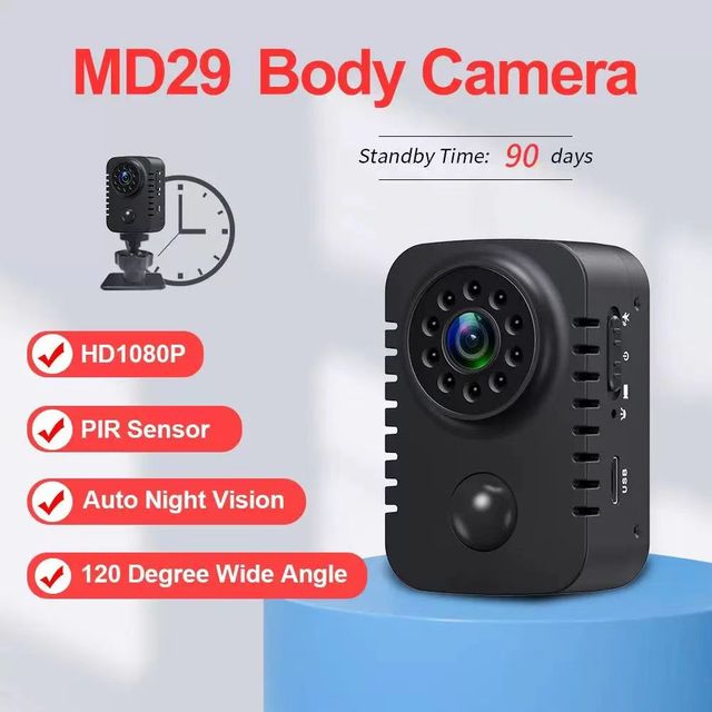 HD Mini Body Camera Wireless 1080P Security Pocket Cameras Motion Activated Small Nanny Cam for Cars Standby PIR Video Recorder