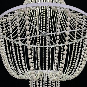 Pearl Patterned Acrylic <b>Ceiling</b> Pendant Multi Head Chandelier For <b>Wedding</b> <b>Decor</b> Living Room Home Use - Product Image 5