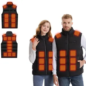 wholesale price lightweight electric heated vest 21 heating zones unisex heated hunting vest with battery pack