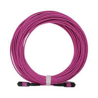 Cordon de raccordement fibre multimode, 15m MPO OM4 Câble de raccordement fibre MTP 12 cœurs Connecteur LC pour réseau IP WiFi domestique Équipement optique FTTH