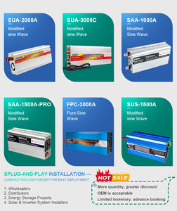 อินเวอร์เตอร์อัจฉริยะ <span class=keywords><strong>Suoer</strong></span> SUA-3000C 3000W DC12v เป็น AC 220V 50Hz อินเวอร์เตอร์และคอนเวอร์เตอร์คลื่นไซน์ปรับแต่งได้ - Product Image 2