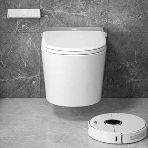 Juegos de inodoro inteligentes colgados en la pared de lujo, inodoro eléctrico suspendido en la pared moderno de lujo con doble descarga, Control remoto para baños modernos - Product Image 5